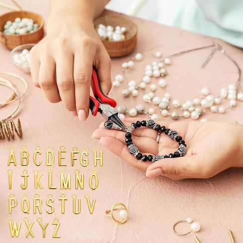 سحر حرف Uxcell A-Z ، 4set/104pcsalphabet المعلقات سحر الرسالة الأولية المحددة لعلاج سوار DIY المجوهرات والفضة والذهب in Kuwait