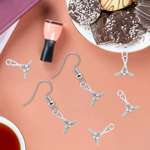 60 Pieces Ice Hockey Stick Charms Tibetan Alloy Ice Hockey Golfball Sports Equipment Pendant Charms for DIY Necklace Bracelet Jewelry Making Crafting in Kuwait