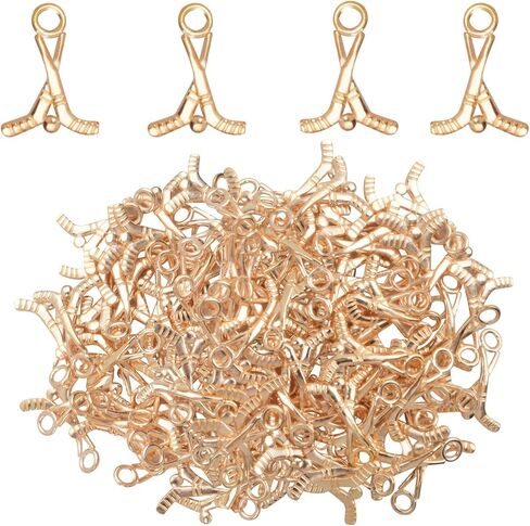 60 Pieces Ice Hockey Stick Charms Tibetan Alloy Ice Hockey Golfball Sports Equipment Pendant Charms for DIY Necklace Bracelet Jewelry Making Crafting in Kuwait