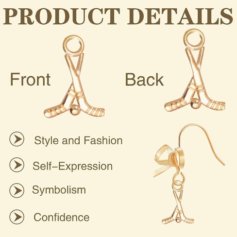 60 Pieces Ice Hockey Stick Charms Tibetan Alloy Ice Hockey Golfball Sports Equipment Pendant Charms for DIY Necklace Bracelet Jewelry Making Crafting in Kuwait