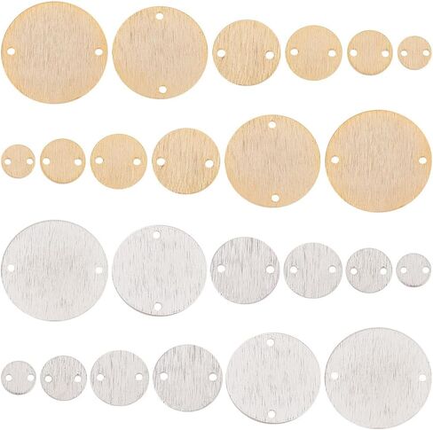 PH Pandahall Jewelry Connector Charms ، Brass Flat Round Rinks Monged Flugh Tag Rink Connectors for DIY أقراط الأساور in Saudi Arabia