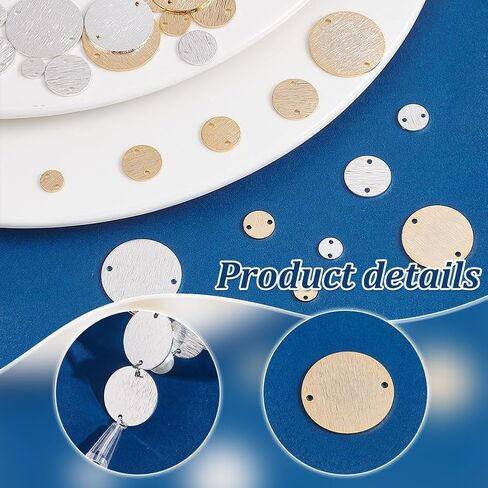 PH Pandahall Jewelry Connector Charms ، Brass Flat Round Rinks Monged Flugh Tag Rink Connectors for DIY أقراط الأساور in Saudi Arabia