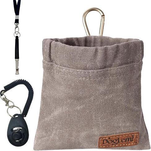 Dog Training Kit,Puppy Dog Treat Pouch Bag with Dog Clicker and Silent Whistle with Lanyard,Hands-Free Training Dog Treat Pouch,Includes Carabiner,for Pet Puppy Travel or Outdoor Use(Green) in Saudi Arabia