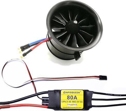 70 مم EDF 6S 2300KV 2240G حزام الدفع 12 شفرات مروحة قفزة كهربائية مع 80A ESC لطائرة الطائرات الطائر in Kuwait