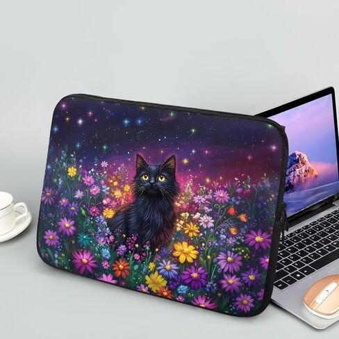Cat Fish Printed Computer Carrying Cover, Large Capacity Laptop Case Bag Easy to Carry Computer Bag, 12 Inch Lightweight Laptop Briefcase Messenger Bag for Women in Saudi Arabia