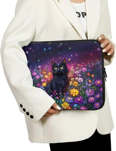 Cat Fish Printed Computer Carrying Cover, Large Capacity Laptop Case Bag Easy to Carry Computer Bag, 12 Inch Lightweight Laptop Briefcase Messenger Bag for Women in Saudi Arabia