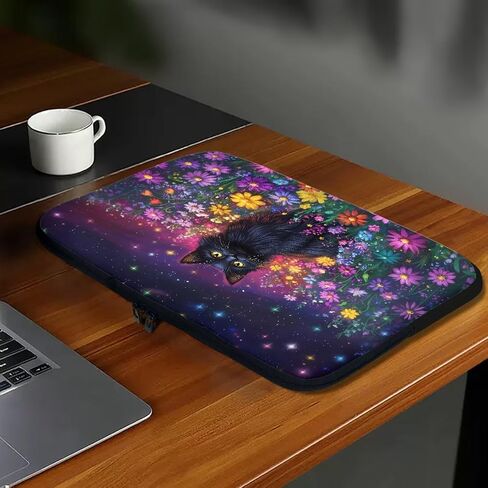 Cat Fish Printed Computer Carrying Cover, Large Capacity Laptop Case Bag Easy to Carry Computer Bag, 12 Inch Lightweight Laptop Briefcase Messenger Bag for Women in Saudi Arabia