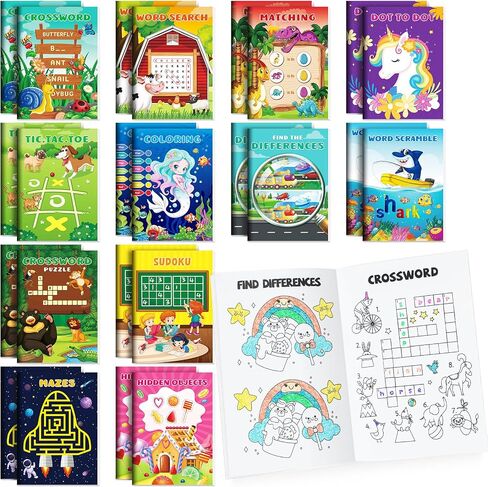 BenLouis 72 pcs Mini Activity Books for Kids ages 4-8-12 Small Activity Books Party Favors Bulk Mazes Coloring and More for Classroom Travel Birthday Goodie Bag Gift Stuffer(Colorful) in Saudi Arabia