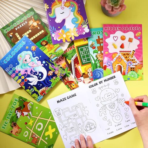 BenLouis 72 pcs Mini Activity Books for Kids ages 4-8-12 Small Activity Books Party Favors Bulk Mazes Coloring and More for Classroom Travel Birthday Goodie Bag Gift Stuffer(Colorful) in Saudi Arabia