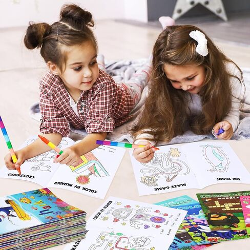 BenLouis 72 pcs Mini Activity Books for Kids ages 4-8-12 Small Activity Books Party Favors Bulk Mazes Coloring and More for Classroom Travel Birthday Goodie Bag Gift Stuffer(Colorful) in Saudi Arabia
