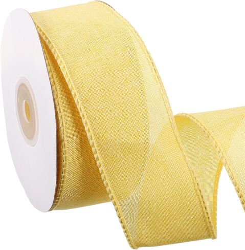 uxcell Burlap Wired Ribbon 1-1/2 Inch x 10 Yard, Wired Edge Ribbon for Craft Gift Wrapping Wreath Christmas Tree Decoration, Blue in Saudi Arabia