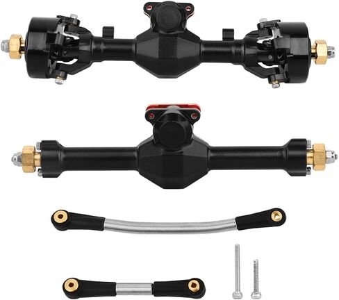 Diamond Shape SCX24 Aluminum Axle Upgrades for Axial SCX24 Deadbolt C10 JLU Gladiator Bronco 1/24 RC Crawler (Black) in Saudi Arabia