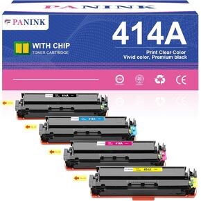 Compatible 414A Toner Cartridges 4 Pack (with Chip) Replacement for 414A 414X W2020A W2020X Work for HP Color Pro MFP M479fdw M479fdn M454dw M454dn M479 M454 Printer(4 Pack)
