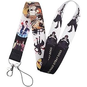 Pinstant Bungo Stray Dogs Manga Anime 17.7" Neck Lanyard Keychain Holder ID Badge Mobile Phone Pin Strap