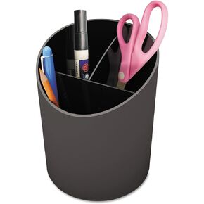 Universal UNV08108 4-1/4 in. x 5-3/4 in. Recycled Plastic Big Pencil Cup - Black