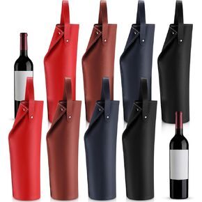 8 Pcs Wine Tote Bag Leather Wine Bag Wine Carrier Leather Wine Gift Bags Single Bottle Champagne Beer Gift Bags for Christmas Birthdays Bridal Showers Wedding Gifts Party, 4 Colors