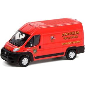 2018 ProMaster 2500 Cargo High Roof Van Red Anaheim Fire & Rescue Services Division (California) Route Runners Series 3 1/64 Diecast Model by Greenlight 53030D