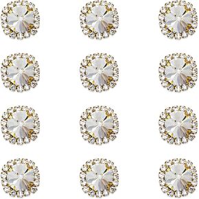 30 Pieces Oval Crystal Rhinestones Sewing On, Premium Rhinestones Flatback Beads Buttons with Bling DIY Crafts Gems for Bags, Shoes, Dress, Phone Case Party Decoration (Clear Oval)