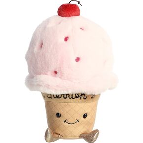 Aurora® Witty JUST Sayin'™ I Cherrish You Ice Cream™ Stuffed Animal - Expressive Characters - Quirky Gift Ideas - Pink 9 Inches