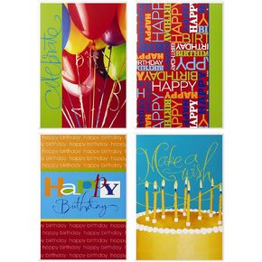 Hallmark Assorted Birthday Cards (Birthday Icons, 12 Cards and Envelopes)