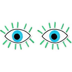 PP Patch Blue Eyes Patch Big Eyes Cartoon Kid Funny Cartoon Biker Jacket T-Shirt Vest Patch Sew Iron on Embroidered