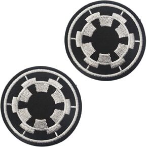 2 Pcs Round Movie Film Galactic Empire Target Flag Funny Patch Embroidered Fastener Hook & Loop Applique Emblem Tactical Military Patches for Jacket,Vest,Bags,Clothes,Jeans,Caps,Hats,Backpacks
