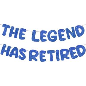 Fulmoon Pre Strung the Legend قد تقاعد بريق بريق 9.8 قدم التقاعد لافتة التقاعد زخارف الحفلات جارلاند للرجال هدايا النساء ، لا DIY (الأزرق)