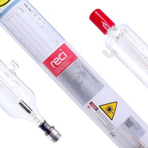RECI CO2 Glass Laser Tube, W2 CO2 Laser Tube, 90W 100W Length 1200mm S2 Z2 Dia 80mm For CO2 Laser Engraver Cutting Machine