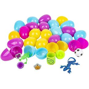The Dreidel Company Filled Easter Egg, Colorful Toy Filled Surprise Easter Eggs, Party Favor 2" (24-Pack)