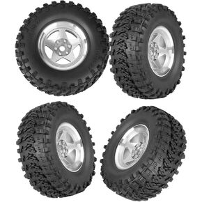Rc 2.2 Wheel Rims Tires Wheels for 1/8 1/10 SCX10 SCX10 II 90046 SCX10 III TRX4 TRX6 D90 VS4-10 Gen8 MST CFX RC Crawler Car,Aluminum RC 2.2 Beadlock Wheel,Black