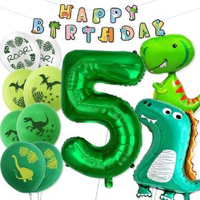 Dinosaur 3rd Birthday Decorations, Large Dinosaur Foil Balloons,Happy Birthday Banner,Number 3 Balloon,Dinosaur Printed Latex Balloons for Girl Boy 3rd Birthday Party Decorations Baby Shower Supplies