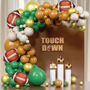 YQUQWN 157 PCS Football Balloon Garland Arch Kit Football Party Decorations Green Brown Balloons for Football Baby Shower Sports Theme Birthday Party Decorations American Football Party Favors