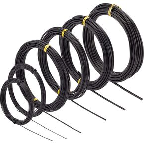 Benecreat Black Aluminium Wire مختلط الحجم 20/18/15/12/10/9 Gauge ، 147.6 قدم مستديرة ، وأكسيس ، لصنع المجوهرات ، وصنع التسليح