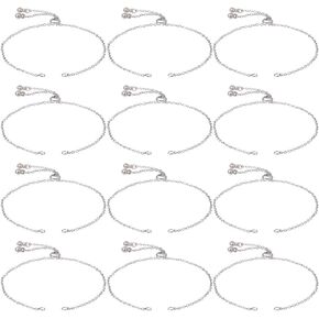 DICOSMETIC 16Pcs Adjustable Slider Bracelet Chain 9-3/8 Inch 304 Stainless Steel Jewelry Chain Extender Chains with Ball Ends Metal Bracelet Chain for Women Men Jewelry Making