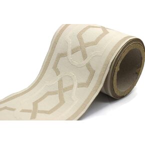 3.8 Yards Spool 3.9" Geometric Drapery Trim Jacquard Ribbon for Your Drapes Curtains Drapery Banding Trim Tape V2 173