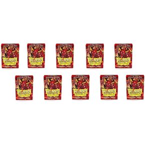 10 Packs Dragon Shield Matte Mini Japanese Crimson 60 ct Card Sleeves Display Case