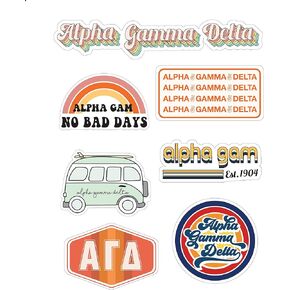 Alpha Gamma Delta - Sticker Sheet - Retro Theme