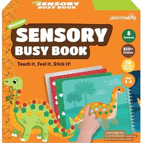 jackinthebox Sensory Busy Book Craft Activity with Textured Stickers - Dinosaurs, No Mess Sticker Craft for Kids, Craft Kits, Sensory DIY Activity, Gifts for Boys & Girls Ages 3 4 5 6, Travel Toys