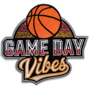 Basketball Game Day Patch – 3.25 inches, Cool Game Day Iron On Patch – Embroidered Iron On Basketball Patches for Backpacks
