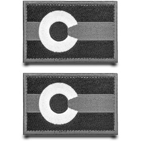 2 Pieces Colorado State Flag Patch Embroidered Fastener Hook & Loop Applique Emblem Tactical Military Patches for Jacket,Vest Clothes,Jeans,Caps,Hats Backpacks,Bags