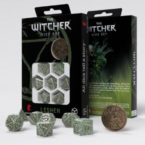Q Workshop Witcher RPG Dice Set - Leshen, The Totem Builder - Polyhedral, Green