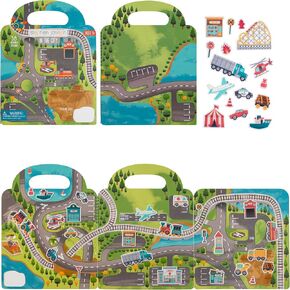 Stephen Joseph, Reusable Sticker Book for Kids Tri-Fold Scene, Preschool Learning Activities for Toddlers Ages 3-6 Birthday Gift, Travel Game for Kids, Dream House