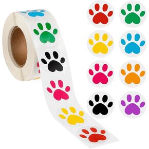500 PCS ملصقات طباعة PAW ، ملصقات PAW ، ملصقات البلدغ ، ملصقات PAW الكلاب ، ملصقات الكلاب ، ملصقات PAW PAW