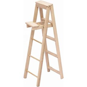 EatingBiting 1:12 1/12 Scale Miniature Small House 1.6x2x4.9 inch Mini Library Step Ladder Furniture Figurines Decor Library Study Room Foldable Ladder