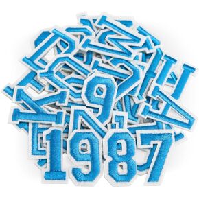 52 Pcs Iron on Letters and Numbers Patches for Clothes DIY Embroidered Patch A-Z, Numbers 0-9 Applique for Clothes Hats Backpacks Jackets Pants (PXZM-52black)