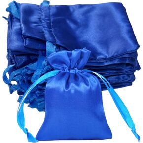 50 Pack 4X3 Inch Satin Gift Bags,Drawstring Jewelry Bag,Wedding gift bags for small jewelry, candy, coins and snacks (Red)