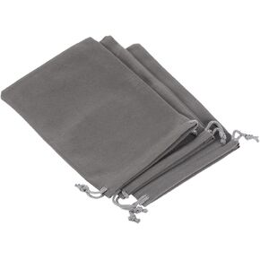 Patikil 18x12cm الألياف الدقيقة ، 3pcs كيس هدايا التخزين الناعم لالتقاط الأزهار لحفل زفاف النظارات ، رمادي