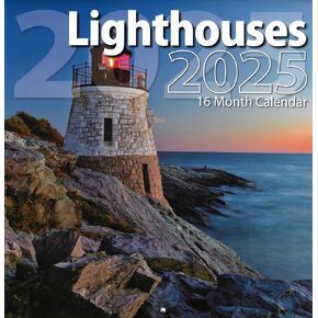 Bachmann Press 2025 Lighthouses Full Size Wall Calendar for Planning, Scheduling, and Organizing