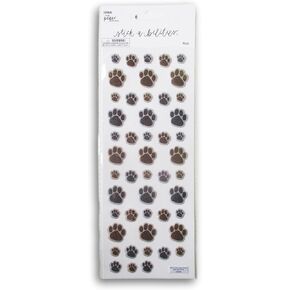 Dog Paw Stickers - 3D Puffy Adhesive Decals for Crafts & Scrapbooks - Pack of 48 Pieces
