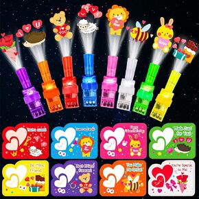 Garma Valentines Gift Cards for Kids with LED Light Up Finger Lights Party Favors, 24Pcs Glow in The Dark Toys, Goodie Bag Fillers Exchange Stuffers Treats Party Favors Classroom Gifts